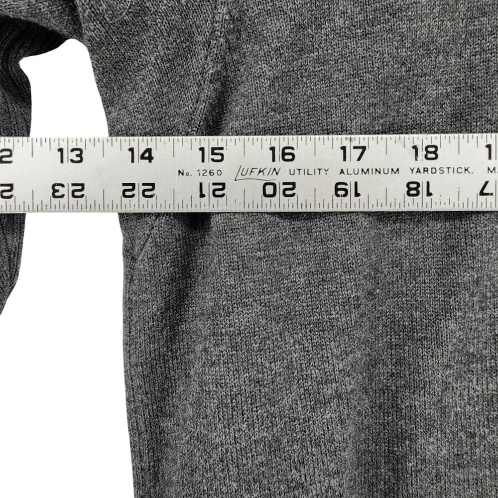 Duluth L Gray Merino Wool Blend Mock Neck Pullover Sweater Gorpcore Workwear